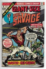 GIANT-SIZE Doc Savage #1 MARVEL COMIC BOOK Man of Bronze 68-pages 1975 Movie picture