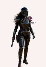 ZAIN Mandalorian Female Inspired Armor BLACK Beskar Mando FightingCosplayCostume picture