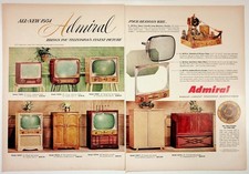 Admiral 1954 Vintage Magazine Print Ad TV Models Retro Electronics Original picture