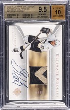 2005-06 UD ULTIMATE COLLECTION AUTO PATCHES /25 SIDNEY CROSBY ROOKIE RC BGS 9.5 picture