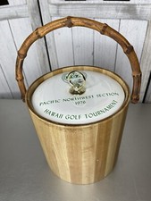 VTG PGA Hawaii 1976 Faux Wood Golf Ice Bucket Tour PNW Tiki Decor picture