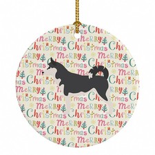 Caroline's Treasures Siberian Husky Merry Christmas Ceramic Ornament WDK1927CO1 picture