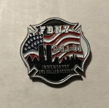 FDNY 9/11 Fallen Heroes Waving Flag Pin picture