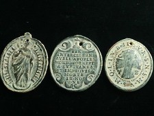Group of (3) Excavated 17th - 18th Century Colonial Religious Medals picture