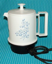 Vtg Regal Ware 5 Cup Automatic Poly Hot Pot Electric Kettle Warmer Blue White picture