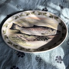 Compleat Angler Fern Portmeirion Oval Baker ALPINE CHAR-EUC picture