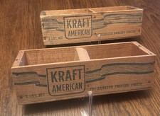Vintage Wood Kraft American Cheese Box 2 LB 9 1/4