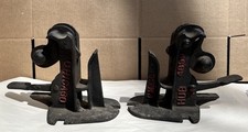 vintage pm co. hub 4899 chicago track switch lever lock cast iron pair picture