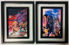 Masters of the Universe (MOTU) He-Man & Skeletor 4x6 FRAMED Art Prints Lot Of 2 picture