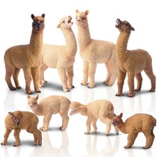 Toymany 8pcs Alpaca Animal Figurine Realistic Collectible Hand-painted Toy Set picture