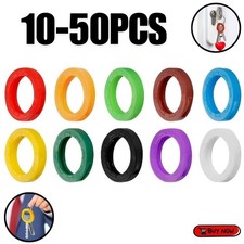 10-50PCS Silicone Key Covers Hollow Elastic Key Cap Protectors Color Markers New picture