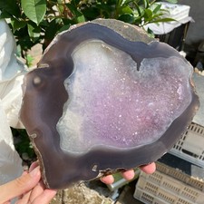 2.3LB Natural Amethyst agate geode quartz cluster crystal specimen Healing picture