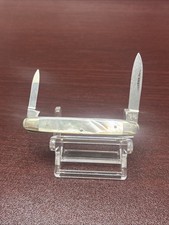 Bulldog Brand German Mini 2 Blade Pen Knife Gold Lip Pearl Good Condition picture