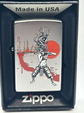 Samurai Girl Ninja Chrome Zippo Lighter New picture