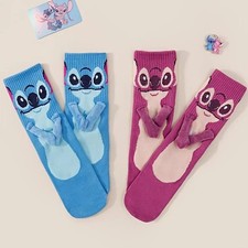 2 pair Stitch Magnet Hand in Hand Sock Fun Fashion Soft Comfortable couples picture
