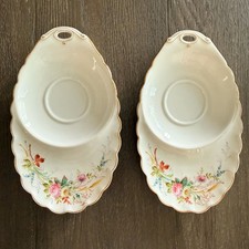 Ameline & Calmels Nice & Vichy Antique French Porcelain Hand Painted Floral Snac picture