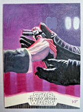 Kris Penix 1/1 Star Wars TFA Masterwork Sketch Kylo Ren-Rey Saber Scene Rare picture