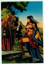 Signed Larry Elmore 1995 AD&D TSR D&D FPG Art Colossal Card #41 - Fantasy Woman picture