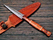Custom Made Damascus Throwing Boot Knife Hand Forged Damascus Steel Blade 1615 picture