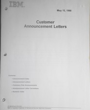 IBM Customer Announcement  Letters, May 15, 1990 - TCP/IP for OS/2; Check Robot picture