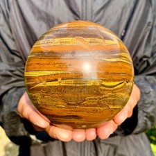 3.92LB Natural Tiger's Eye Ball Quartz Crystal Sphere Gem Healing Décor picture