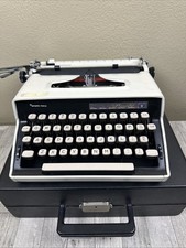 Remington Monarch 1 Typewriter Sperry Rand Portable Wht W Case Mid Century Rare picture