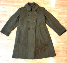 WWII Era US Army M1939 Heavy Wool Overcoat OD Green Double Breasted Eagle Button picture