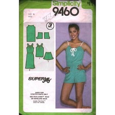 Vintage Simplicity 9460 Super Jiffy Sewing Pattern Dress Top Shorts Size 16 1980 picture