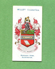 1906 W.O. & H.O WILLS CIGARETTES BOROUGH COATS OF ARMS SERIES 4 #164 ACCRINGTON picture