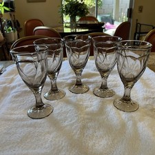 Noritake Sweet Swirl Gray Iced Tea Goblet Glasses Set Of 5 picture