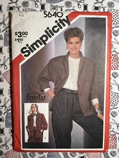 Simplicity Pattern 5640 Misses Loose-Fitting Unlined Jacket Size 10 Cut Complete picture