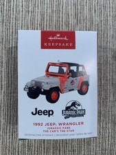2023 Hallmark Ornament Jurassic Park 1992 Jeep Wrangler 3rd in Series NIB picture