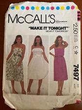 Vintage McCalls 7497 Make Tonight Wear it Tomorrow 3 Dress Styles Pattern Sz 7 picture