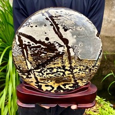 8.66LB Beautiful Natural Chinese Dendritic Limestone Picture Stone Guohua-Rare picture