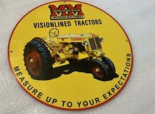 Minneapolis Moline Heavy Steel Metal Sign Vintage Style Farm Farming picture