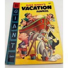 Vintage 1957 Bugs Bunny's Vacation Funnies No 7 Dell Giant Comics Looney Tunes picture
