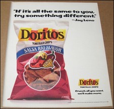1989 Doritos Print Ad Advertisement Jay Leno Quote Vintage 10