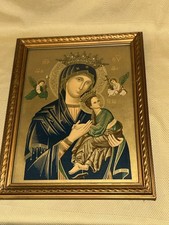Vintage Our Lady Of Perpetual Help Framed Icon Print Detroit EJ McDevitt Ex++ picture