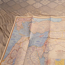 Lands of the Bible Today Map National Geographic Society 1976 picture