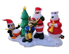 Gemmy Santa Jazz Band Christmas MUSIC Light Show Airblown Inflatable WORKING picture