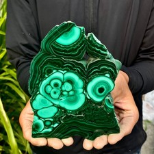 1.83LB Natural Green Malachite Slab Quartz Crystal Slice Ore Specimen Healing picture