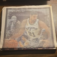 San Antonio Express-News Spurs 2005 NBA Finals Champs + Duncan MVP Poster picture