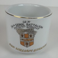 Vtg US Forces Army Military Mug Stuttgart Germany Co A 34th Signal Battalion picture