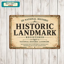 National Historic Landmark Registered Heritage Commemorative Metal Sign 8x12 picture