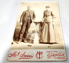 Antique 1891 Wedding Photo Clarence Lettie McInnis Studio Sprague Washington WA picture