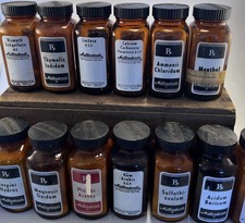 Vintage Apothecary Alchemy Glass Bottles Lot of 14 Pharmacy Chemist Lab Decor picture