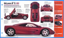 McLaren F1 UK 1992-1997 Spec Sheet Brochure Poster IMP Hot Cars Group 1 #2 picture