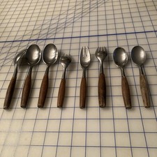 *Split Handles* 8 Pieces Dansk Fjord Flatware Read Description Vintage Germany picture