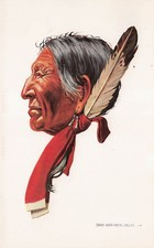 Sioux Chief Battle of Little Big Horn Portrait Ghost Dance Uprising card H55 picture