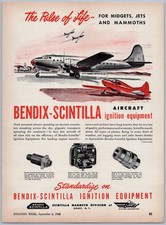 1948 Bendix Scintilla Vintage Aviation Ad Aircraft Ignition Equipment Airplanes picture